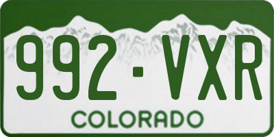 CO license plate 992VXR