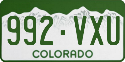 CO license plate 992VXU