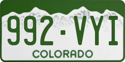 CO license plate 992VYI