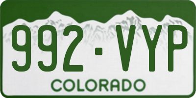 CO license plate 992VYP
