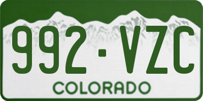CO license plate 992VZC