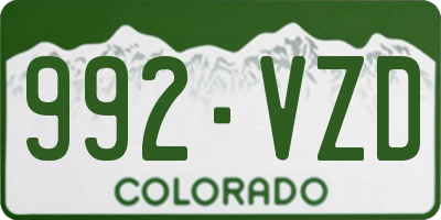 CO license plate 992VZD