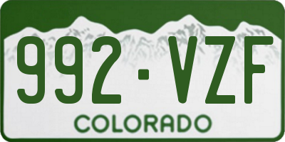 CO license plate 992VZF