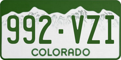 CO license plate 992VZI
