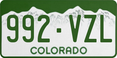 CO license plate 992VZL