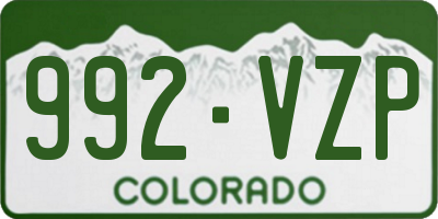 CO license plate 992VZP