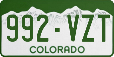 CO license plate 992VZT