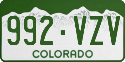CO license plate 992VZV