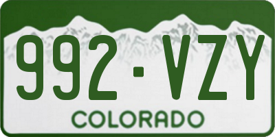 CO license plate 992VZY