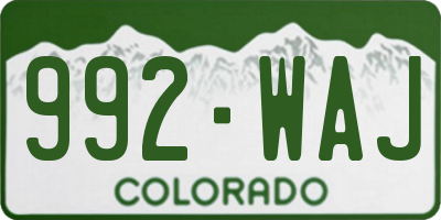 CO license plate 992WAJ