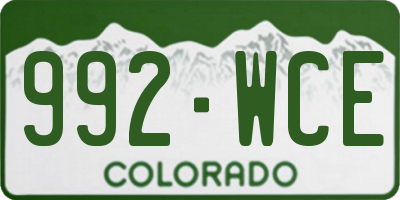 CO license plate 992WCE
