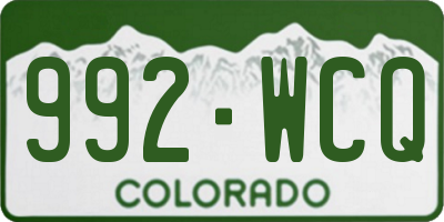CO license plate 992WCQ