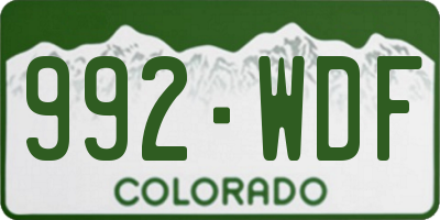 CO license plate 992WDF