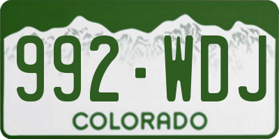 CO license plate 992WDJ