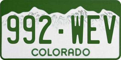 CO license plate 992WEV