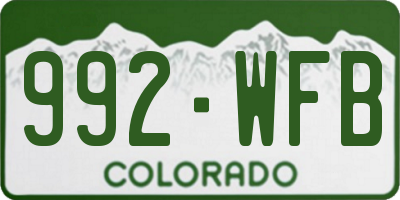CO license plate 992WFB