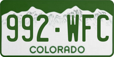 CO license plate 992WFC