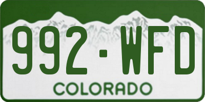 CO license plate 992WFD