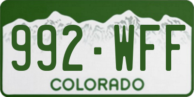 CO license plate 992WFF