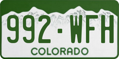 CO license plate 992WFH