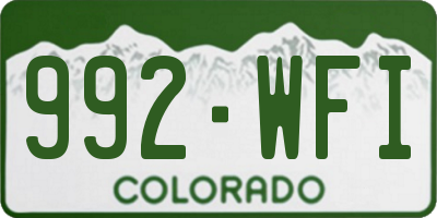 CO license plate 992WFI