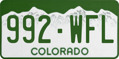 CO license plate 992WFL