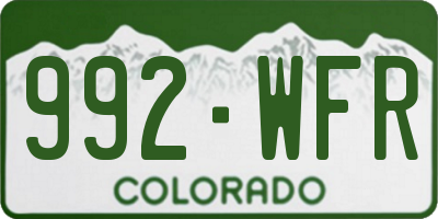 CO license plate 992WFR
