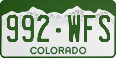 CO license plate 992WFS