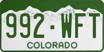 CO license plate 992WFT