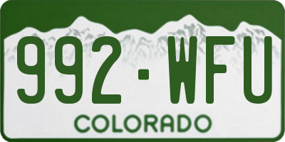 CO license plate 992WFU