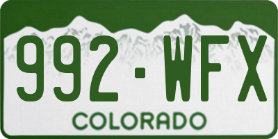 CO license plate 992WFX