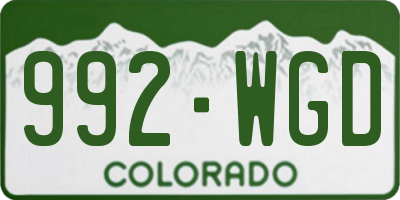 CO license plate 992WGD