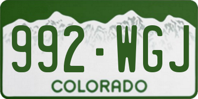 CO license plate 992WGJ