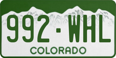 CO license plate 992WHL