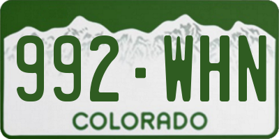 CO license plate 992WHN