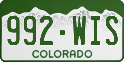 CO license plate 992WIS