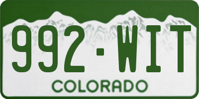CO license plate 992WIT