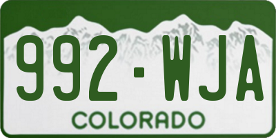 CO license plate 992WJA