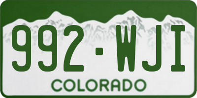CO license plate 992WJI