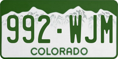 CO license plate 992WJM