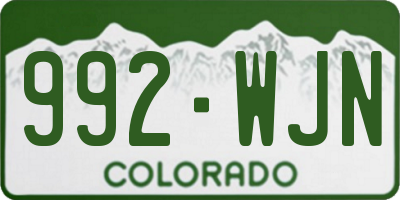 CO license plate 992WJN
