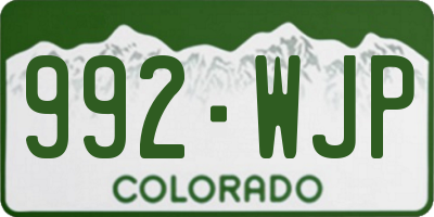 CO license plate 992WJP