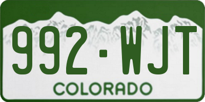 CO license plate 992WJT