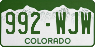 CO license plate 992WJW