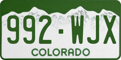 CO license plate 992WJX