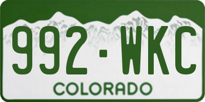 CO license plate 992WKC