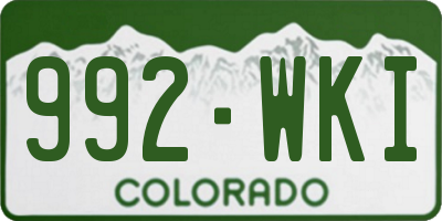 CO license plate 992WKI