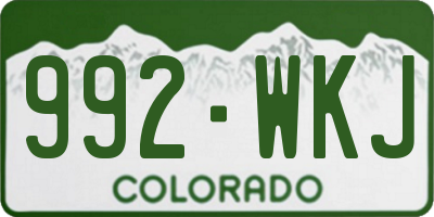 CO license plate 992WKJ