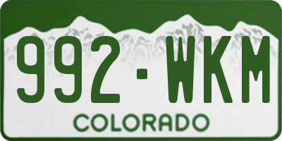CO license plate 992WKM