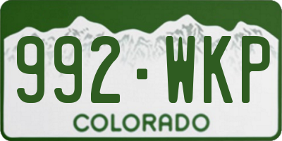 CO license plate 992WKP